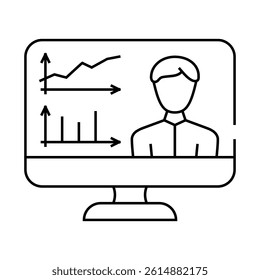 skills researching online line icon vector. skills researching online sign. isolated contour symbol black illustration