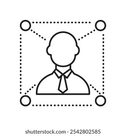 Icono de conjunto de habilidades estilo de línea negra simple.