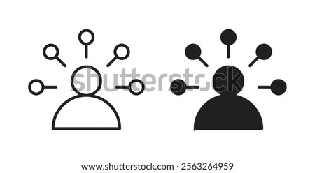 Skills set icons in flat and line style set.