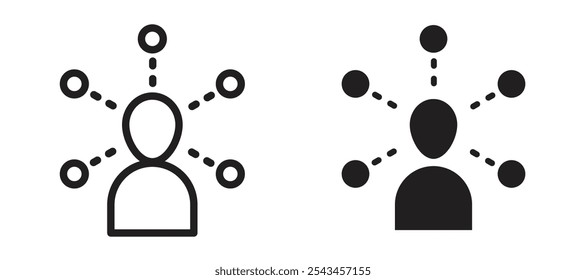 Skills set vector icon set in black.