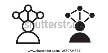 Skills set vector icon set black filled and outlined style.