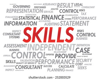 SKILLS word cloud, business concept