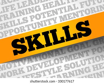 SKILLS word cloud, business concept