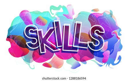 Skills word, vector creative illustration.