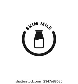 Skim milk icon or Skim milk label vector isolated in flat style. Best Skim milk label for product packaging design element. Skim milk icon for packaging design element.