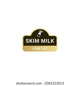 Skim milk label label vector isolated EPS. Best Skim milk logo for product packaging design element. Skim milk label for packaging design element.