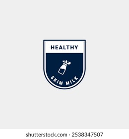 Skim milk label vector for product packaging design element. Best Skim milk logo for product packaging design element. Skim milk label for packaging design element.