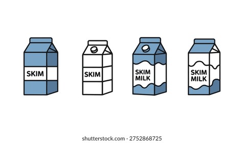 Skim Milk Line art vector set soft colorful abstract illustration