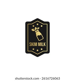 Skim milk product label or sign vector isolated EPS. Best Skim milk logo for product packaging design element. Skim milk label for packaging design element.