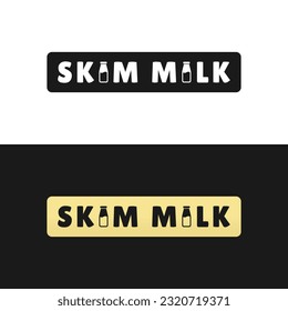 Skim milk Sign Vector or Skim milk label Vector Isolated in Flat Style. Best Skim milk sign for product packaging design element. Skim milk label for packaging design element.