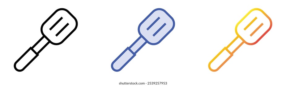 icono de skimmer. Lineal, relleno azul y diseño de estilo degradado aislado sobre fondo blanco