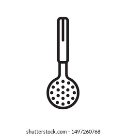 Skimmer icon vector. Skimmer cooking symbol illustration. Simple design on white background.