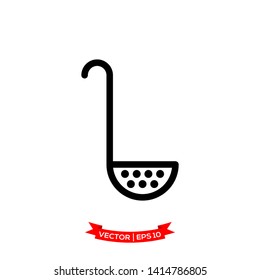 skimmer icon vector logo template, kitchen utensil icon 