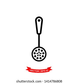 skimmer icon vector logo template, kitchen utensil icon 