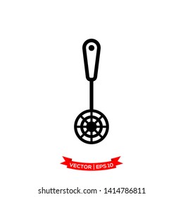 skimmer icon vector logo template, kitchen utensil icon 