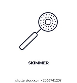 skimmer outline icon. Linear vector from kitchen concept. Thin line skimmer icon isolated on white background