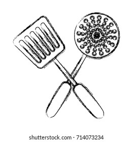 skimmer and spatula icon 