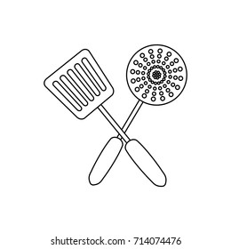 skimmer and spatula icon 