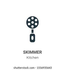 Skimmer vector icon on white background. Flat vector skimmer icon symbol sign from modern kitchen collection for mobile concept and web apps design.