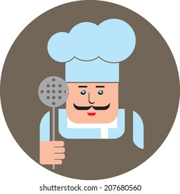 ?ook with a skimmer. Vector illustration
