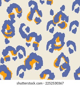 Skin Abstract Vector Seamless Pattern. Drawn Gepard Handmade Background. Safari Aquarelle Texture. Drawing Brush Camouflage Print.