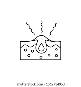 Skin acne icon. Simple line, outline vector of dermatology icons for ui and ux, website or mobile application