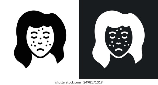 Skin acne icon in solid style
