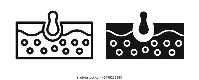 Skin acne iconicon vector collection in outlined and solid style
