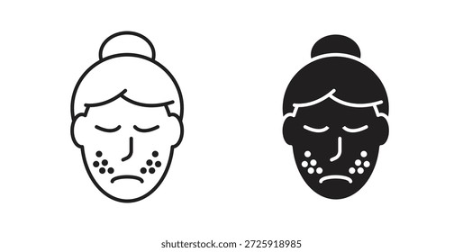 Ícones de acne da pele. Ícone linear de vetor isolado no plano de fundo branco.