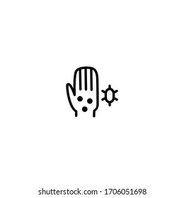 skin allergy icon. simple, flat, black, outline. health and medical icon.