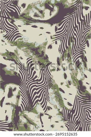 Skin Animal pattern mix leopard zebra seamless trendy design, vector print.