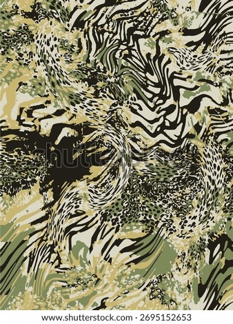 Skin Animal pattern mix leopard zebra seamless trendy design, vector print.