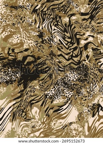 Skin Animal pattern mix leopard zebra seamless trendy design, vector print.