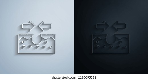 Skin arrows pore paper icon with shadow effect vector illuistration design