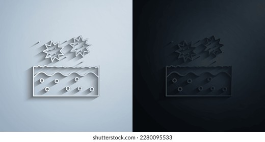 Skin bacterium paper icon with shadow effect vector illuistration design