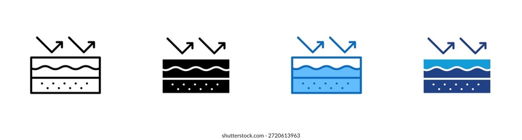 Vector de diseño de icono de estilo múltiple de barrera de piel: superficie de piel protegida que muestra resistencia contra Elementos externos