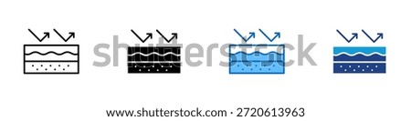 Skin Barrier Multiple Style Icon Design Vector - protected skin surface showing resistance against external elements