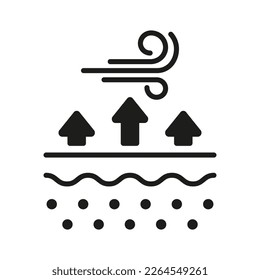 Skin Barrier from Wind Silhouette Icon. Cold Weather Protection Glyph Pictogram. Skin Block and Reflection of Impact Temperature Symbol. Anti Wind Protect Cream for Body. Isolated Vector Illustration.