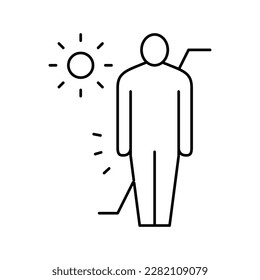 máscara antes y después del vector de icono de la línea de bronceado. piel antes y después del signo de bronceado. símbolo de contorno aislado ilustración negra