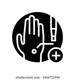 Skin Biopsy Glyph Icon Vector. Skin Biopsy Sign. Isolated Contour Symbol Black Illustration