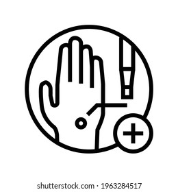 Skin Biopsy Line Icon Vector. Skin Biopsy Sign. Isolated Contour Symbol Black Illustration