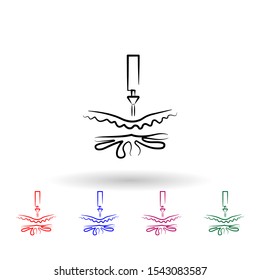 Skin botox multi color icon. Simple outline, thin line vector of antiaging icons for ui and ux, website or mobile application