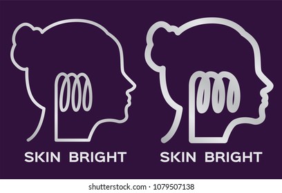 skin bright icon vector / white face concept