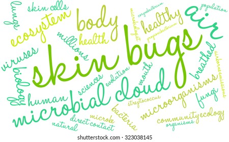 Skin Bugs Word Cloud On a White Background. 