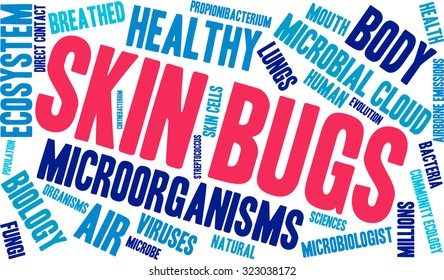 Skin Bugs Word Cloud On a White Background. 