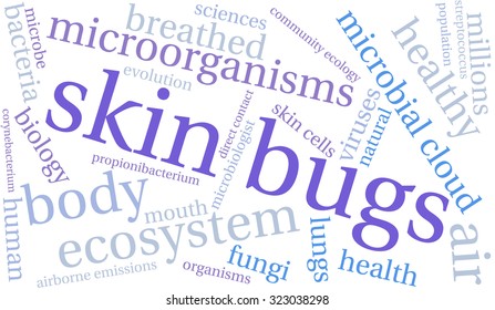 Skin Bugs Word Cloud On a White Background. 