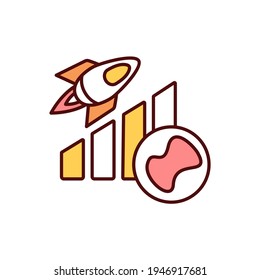 Skin Cancer Development RGB Color Icon. Abnormal Cells Out-of-control. Melanoma, Carcinoma. Increased In Size, Shape Moles. Skin Mutation. Exposure To Ultraviolet Light. Isolated Vector Illustration