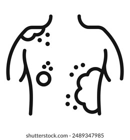 Skin cancer icon Vector symbol or sign set collection in black and white outline