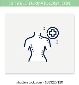 Skin Cancer Line Icon. Skin Problem, Dermatologic Disease. Melanoma, Malignant Tumor. Skincare, Cosmetology, Medicine. Health And Beauty Concept. Isolated Vector Illustration. Editable Stroke 