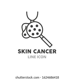 Skin cancer symbol thin  line icons. Cancer treatment, operation, melanoma. Vector illustration symbol elements for web design.
